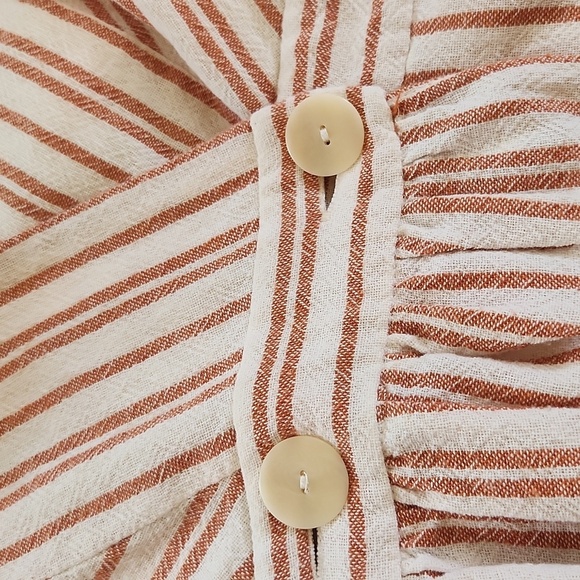 Zara Cream Orange Striped Mini Wrap Dress Sixe XS - Picture 9 of 16